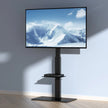VEVOR TV Stand Mount, Swivel Tall TV Stand for 32 to 85 inch TVs, Height Adjustable Portable Floor TV Stand with Tempered Glass Base for Bedroom, Living Room