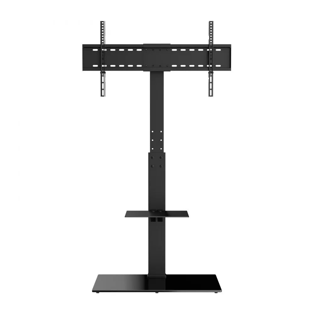 VEVOR TV Stand Mount, Swivel Tall TV Stand for 32 to 85 inch TVs, Height Adjustable Portable Floor TV Stand with Tempered Glass Base for Bedroom, Living Room