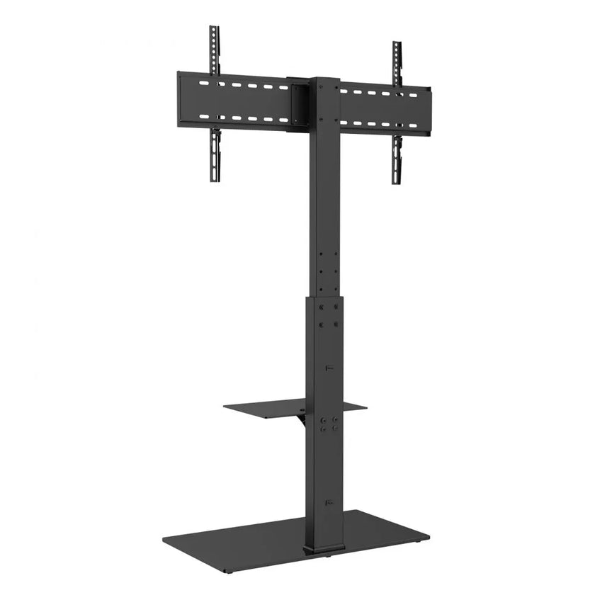 VEVOR TV Stand Mount, Swivel Tall TV Stand for 32 to 85 inch TVs, Height Adjustable Portable Floor TV Stand with Tempered Glass Base for Bedroom, Living Room