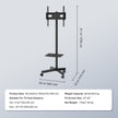 VEVOR Mobile TV Stand, Mobile TV Cart for 23 to 60 inch TVs, Height Adjustable Portable TV Stand with Wheels, with A Tray for Audio-Visual Devices, Rolling TV Stand with Mount for Bedroom, Living Room