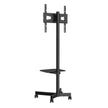 VEVOR Mobile TV Stand, Mobile TV Cart for 23 to 60 inch TVs, Height Adjustable Portable TV Stand with Wheels, with A Tray for Audio-Visual Devices, Rolling TV Stand with Mount for Bedroom, Living Room