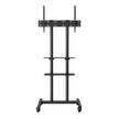 VEVOR Mobile TV Stand, Mobile TV Cart for 32 to 70 inch TVs, Height Adjustable Portable TV Stand with Wheels, Double Tray for Audio-Visual Devices, Rolling TV Stand with Mount for Bedroom, Living Room