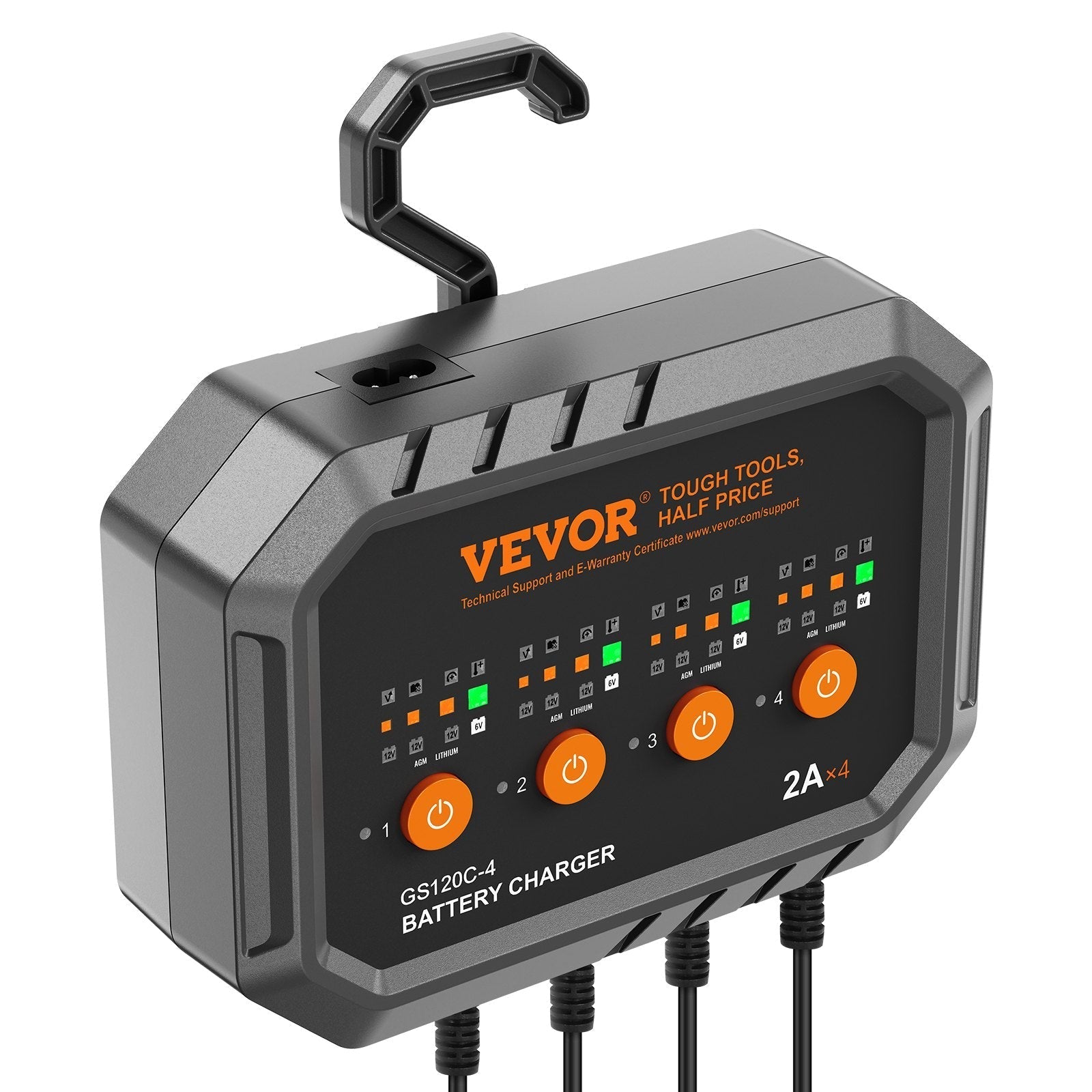 VEVOR Smart Battery Charger, 8-Amp, LiFePO4 Lead-Acid (AGM / Gel / SLA) Car Battery Charger, Fully-Automatic Charger Maintainer Desulfator for Boat Motorcycle Lawn Mower Golf Cart Marine Deep Cycle