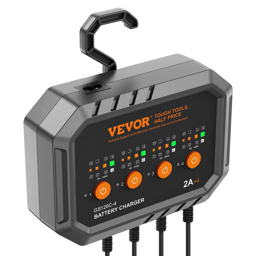 VEVOR Smart Battery Charger, 8-Amp, LiFePO4 Lead-Acid (AGM / Gel / SLA) Car Battery Charger, Fully-Automatic Charger Maintainer Desulfator for Boat Motorcycle Lawn Mower Golf Cart Marine Deep Cycle