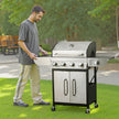 VEVOR 4 Burner Propane Gas Grill with Side Burner – 52,000 BTU Stainless Steel BBQ Grill