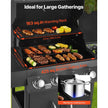 VEVOR 4 Burner Propane Gas Grill with Side Burner, 52,000 BTU Outdoor BBQ Grill with 425 Sq. In. Cooking Area, Carbon Steel Patio Garden Barbecue with Side Shelves