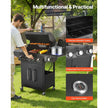 VEVOR 4 Burner Propane Gas Grill with Side Burner, 52,000 BTU Outdoor BBQ Grill with 425 Sq. In. Cooking Area, Carbon Steel Patio Garden Barbecue with Side Shelves