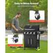 VEVOR 4 Burner Propane Gas Grill with Side Burner, 52,000 BTU Outdoor BBQ Grill with 425 Sq. In. Cooking Area, Carbon Steel Patio Garden Barbecue with Side Shelves
