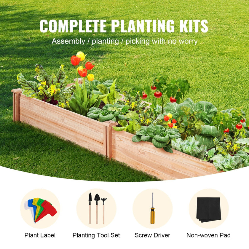 VEVOR Wooden Raised Garden Bed Planter Box 94.5x23.6x9.8