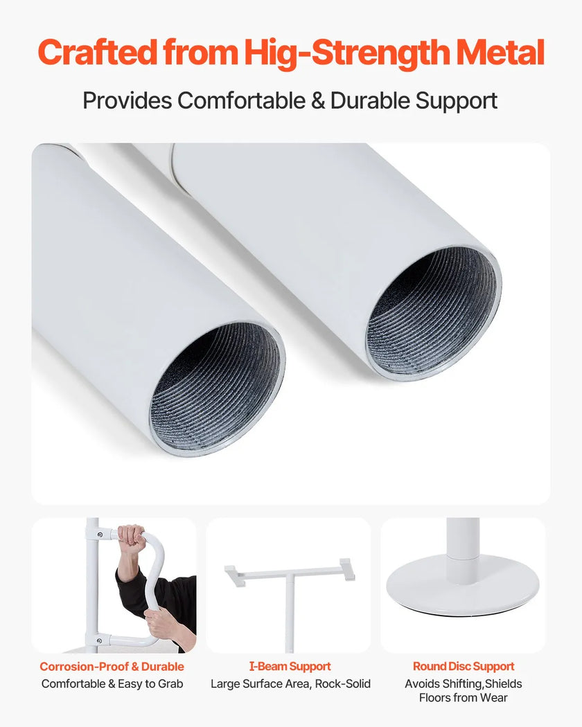 VEVOR Floor-to-Ceiling Transfer Pole 300 Lbs Capacity for 7-10 Ft Ceilings White