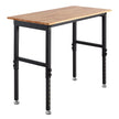 VEVOR Adjustable Workbench, 1500 lbs Capacity, 48 x 24 Inch Oak Wood Top Workbench with 26.3-40.2 Inch Height Adjustment, Heavy-Duty Hardwood Worktable for Garage, Workshop, Home, Office, Commercial
