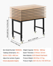 VEVOR Adjustable Workbench on Wheels, 1500 lbs Capacity, 48 x 24 Inch Oak Wood Top Workbench with 28.5-42.3 Inch Height Adjustment, Heavy-Duty Hardwood Worktable for Garage, Workshop, Home, Office