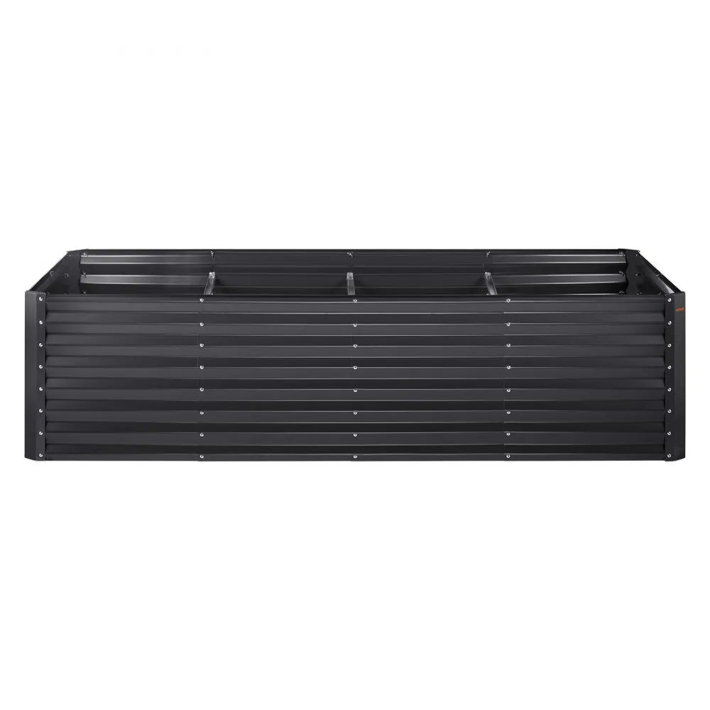 VEVOR Raised Garden Bed, 8 x 4 x 2 ft  Galvanized Metal Planter Box, Outdoor Planting Boxes with Open Base, for Growing Flowers/Vegetables/Herbs in Backyard/Garden/Patio/Balcony, Dark Gray