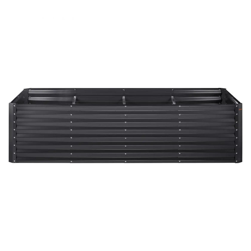 VEVOR Raised Garden Bed, 8 x 4 x 2 ft  Galvanized Metal Planter Box, Outdoor Planting Boxes with Open Base, for Growing Flowers/Vegetables/Herbs in Backyard/Garden/Patio/Balcony, Dark Gray