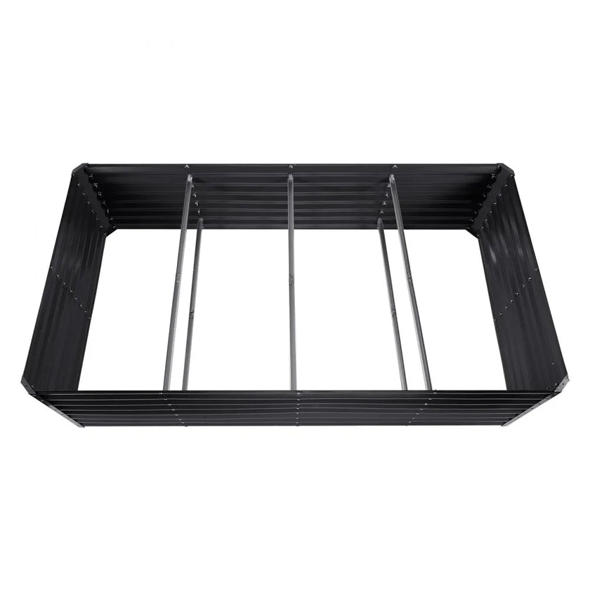 VEVOR Raised Garden Bed, 8 x 4 x 2 ft  Galvanized Metal Planter Box, Outdoor Planting Boxes with Open Base, for Growing Flowers/Vegetables/Herbs in Backyard/Garden/Patio/Balcony, Dark Gray