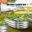 VEVOR Raised Garden Bed, 4 x 2 x 1 ft Galvanized Metal Planter Box, Outdoor Planting Boxes with Open Base, for Growing Flowers/Vegetables/Herbs in Backyard/Garden/Patio/Balcony, Silver