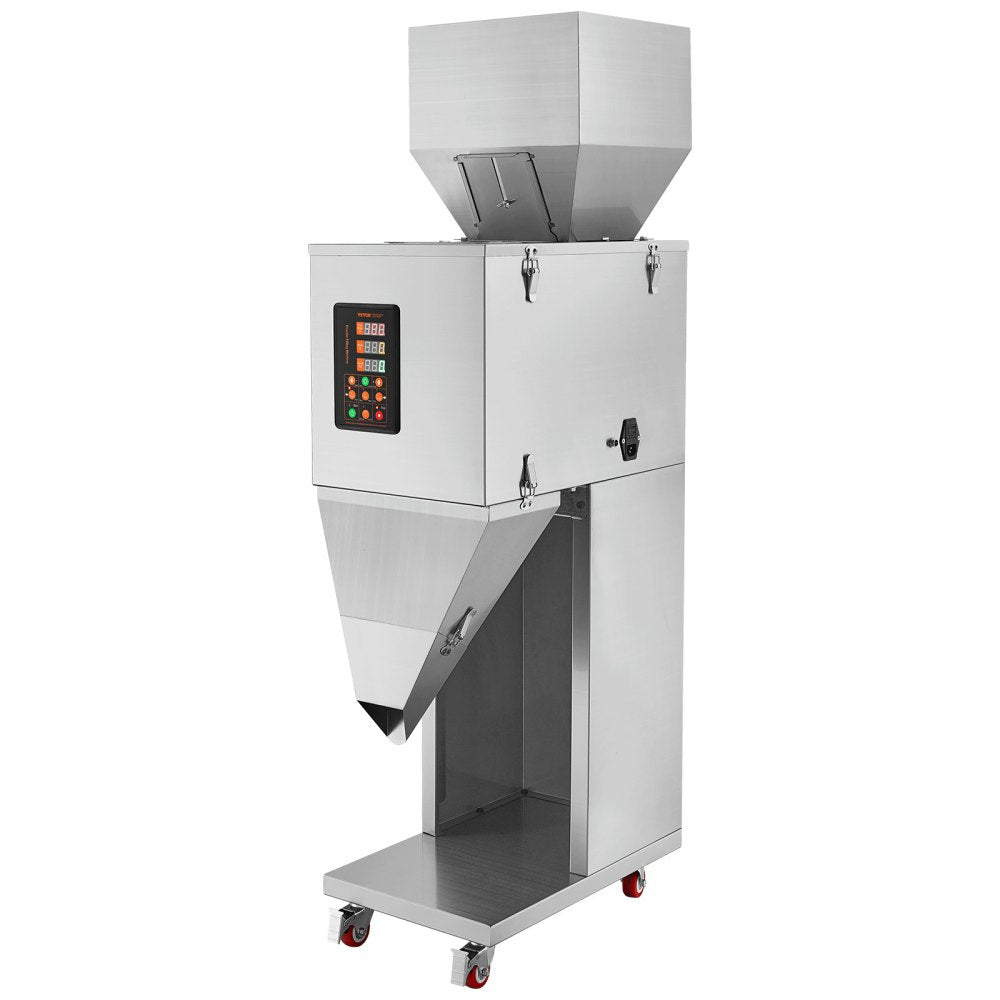 VEVOR Particle Filling Machine, 0.022-2.2 lbs/10-1000g, Automatic Filler Machine with Foot Pedal, Stainless Steel Weighing Filling Machine, Weigh Filler for Beans Seeds Grains Tea Granular Packing