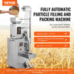 VEVOR Automatic Particle Packaging Machine, 0.002-0.22lbs/1-100g, Multi-Function Pouch Powder Sachet Weighting Filling Packing Machine, Powder Filler Machine for Tea Seeds Grains Flour Beans Glitter