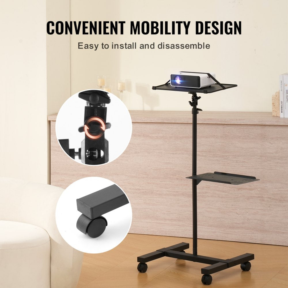 VEVOR Projector Stand with Wheels Projector Floor Stand Height from 22.8-57.3