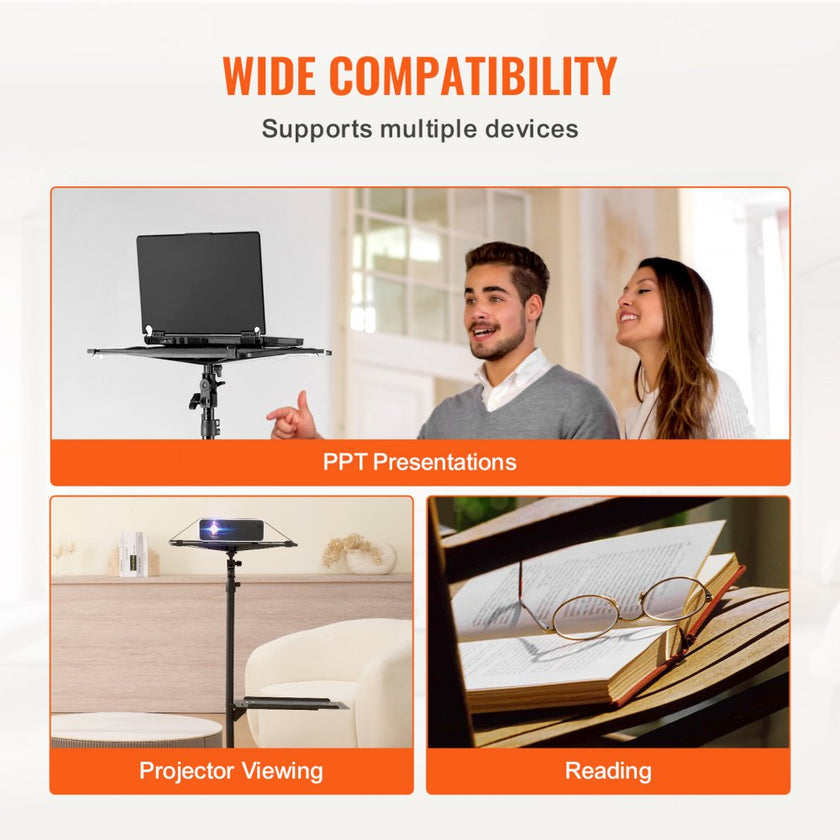 VEVOR Projector Stand with Wheels Projector Floor Stand Height from 22.8-57.3