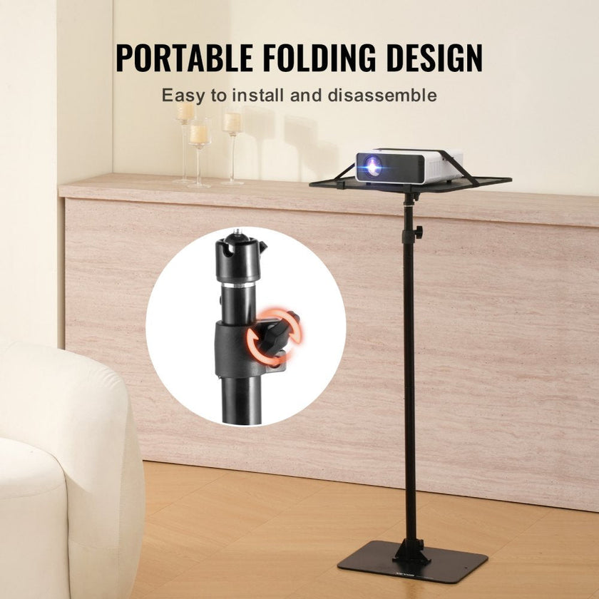 VEVOR Projector Stand Projector Floor Stand Adjustable Height from 30.3 to 63.4