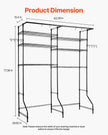 VEVOR Over Washer and Dryer Storage Shelf Two Row 6 Tiers Washer Rack Black