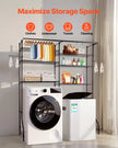 VEVOR Over Washer and Dryer Storage Shelf Two Row 6 Tiers Washer Rack Black