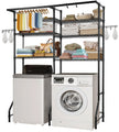 VEVOR Over Washer and Dryer Storage Shelf Two Row 6 Tiers Washer Rack Black