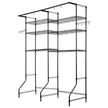 VEVOR Over Washer and Dryer Storage Shelf Two Row 6 Tiers Washer Rack Black