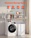 VEVOR Over Washer and Dryer Storage Shelf Two Row 4 Tiers Washer Rack White