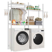 VEVOR Over Washer and Dryer Storage Shelf Two Row 4 Tiers Washer Rack White