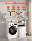 VEVOR Over Washer and Dryer Storage Shelf Two Row 6 Tiers Washer Rack White