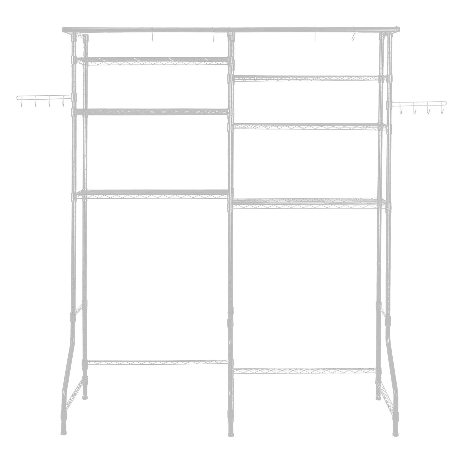 VEVOR Over Washer and Dryer Storage Shelf Two Row 6 Tiers Washer Rack White