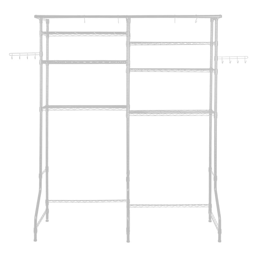 VEVOR Over Washer and Dryer Storage Shelf Two Row 6 Tiers Washer Rack White