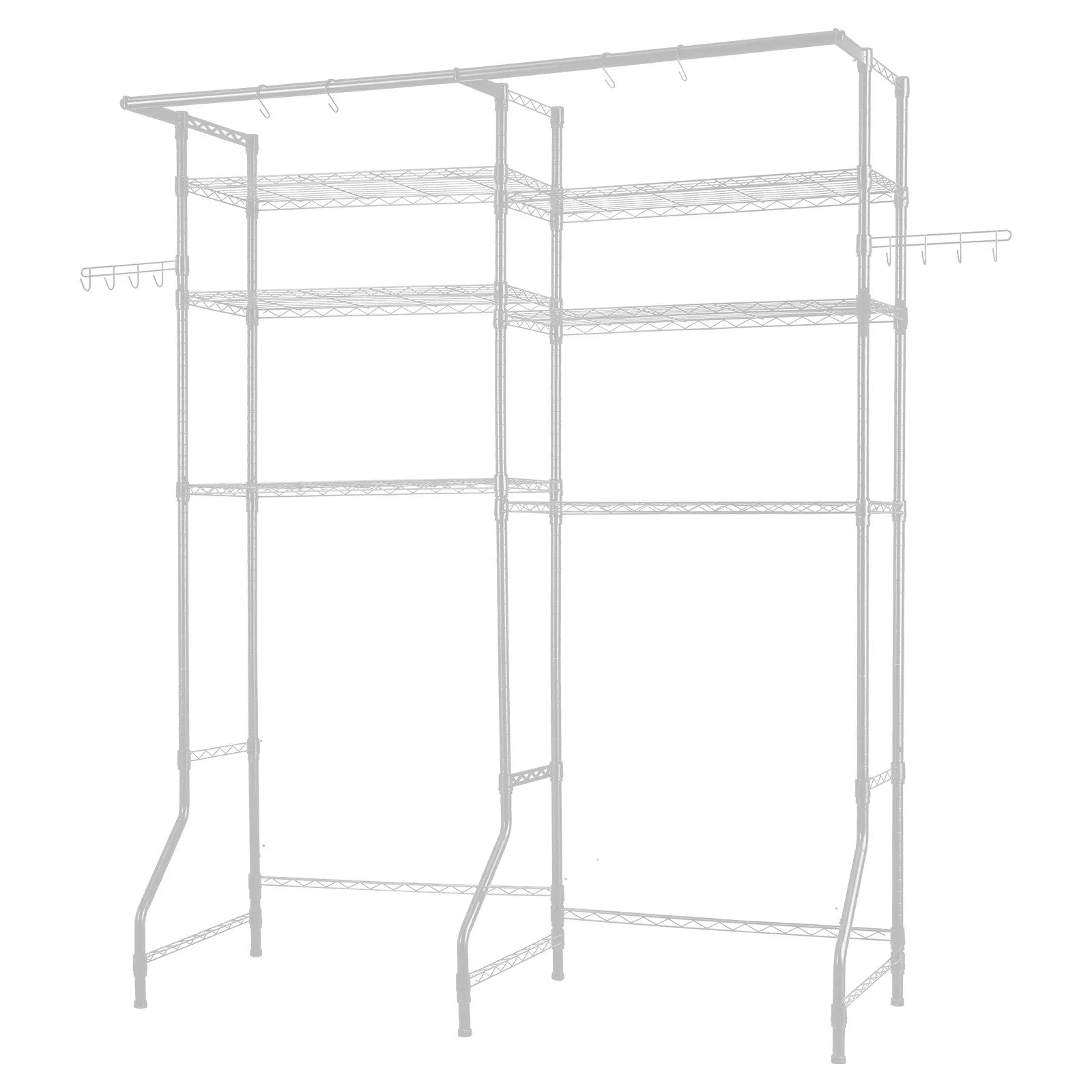 VEVOR Over Washer and Dryer Storage Shelf Two Row 6 Tiers Washer Rack White