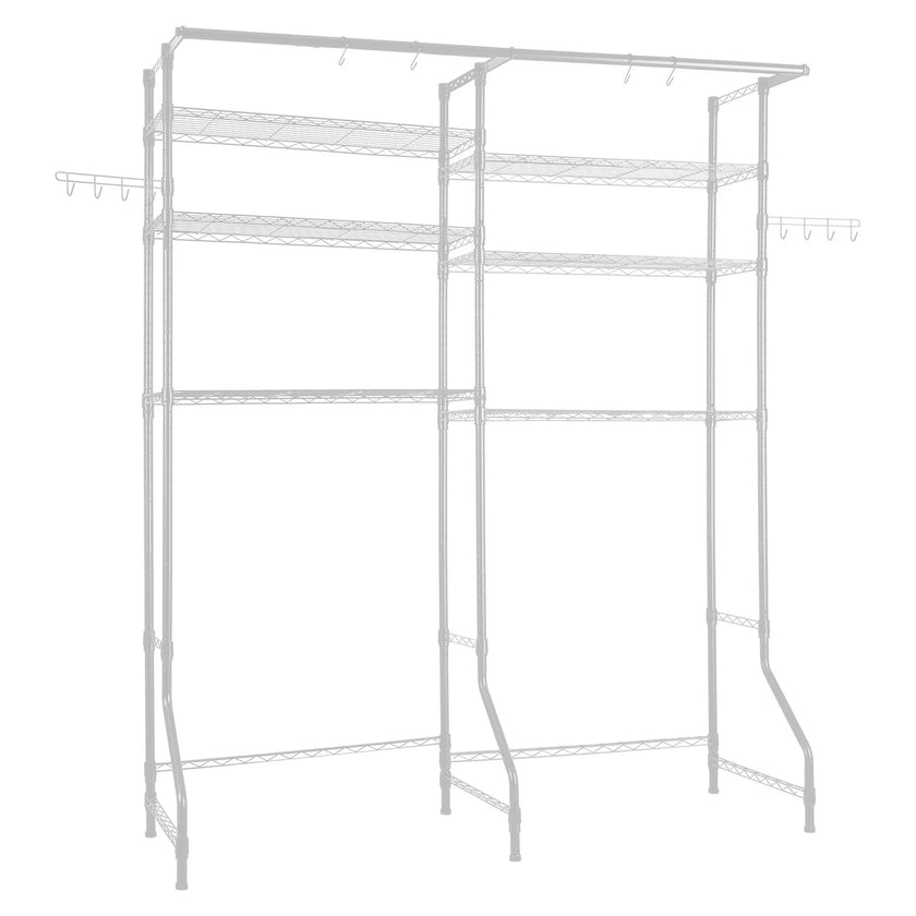 VEVOR Over Washer and Dryer Storage Shelf Two Row 6 Tiers Washer Rack White