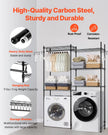 VEVOR Over Washer and Dryer Storage Shelf Two Row 5 Tiers Washer Rack Black