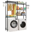 VEVOR Over Washer and Dryer Storage Shelf Two Row 5 Tiers Washer Rack Black