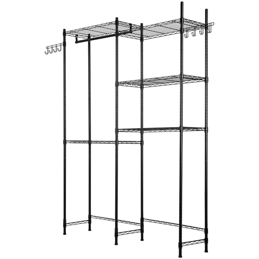 VEVOR Over Washer and Dryer Storage Shelf Two Row 5 Tiers Washer Rack Black