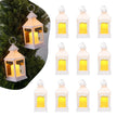 12-Piece Decorative LED Candle Lantern Set – White Flameless Hanging Lanterns with Flickering Warm Light