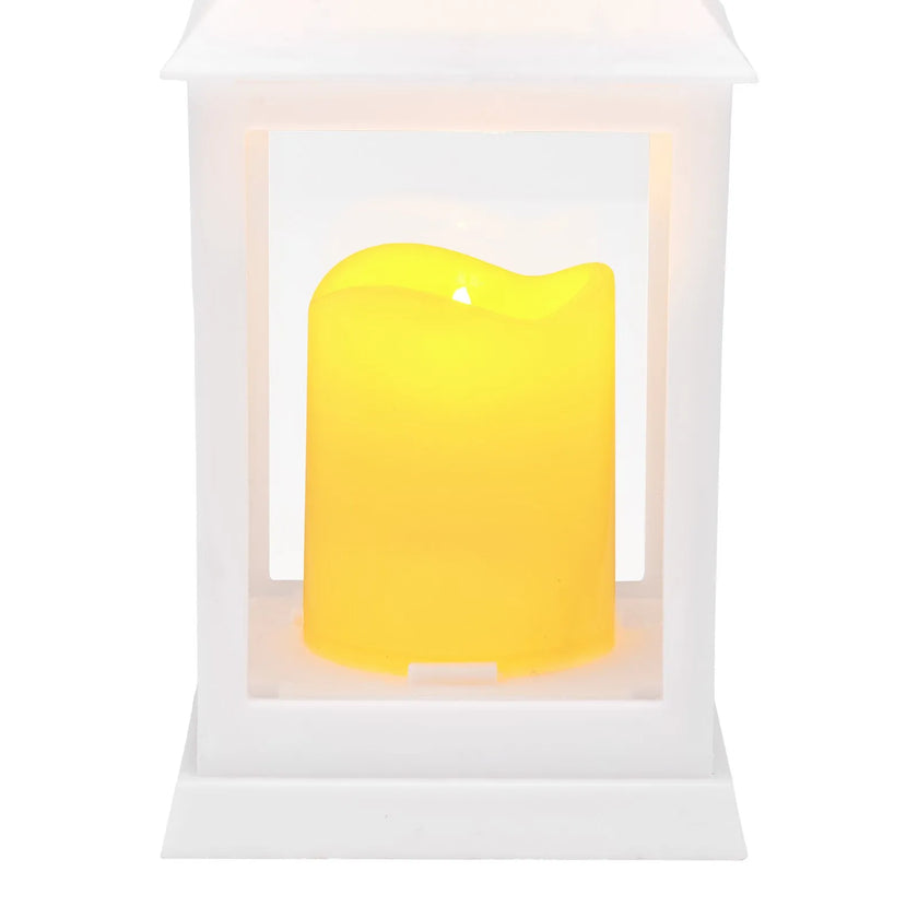 12-Piece Decorative LED Candle Lantern Set – White Flameless Hanging Lanterns with Flickering Warm Light
