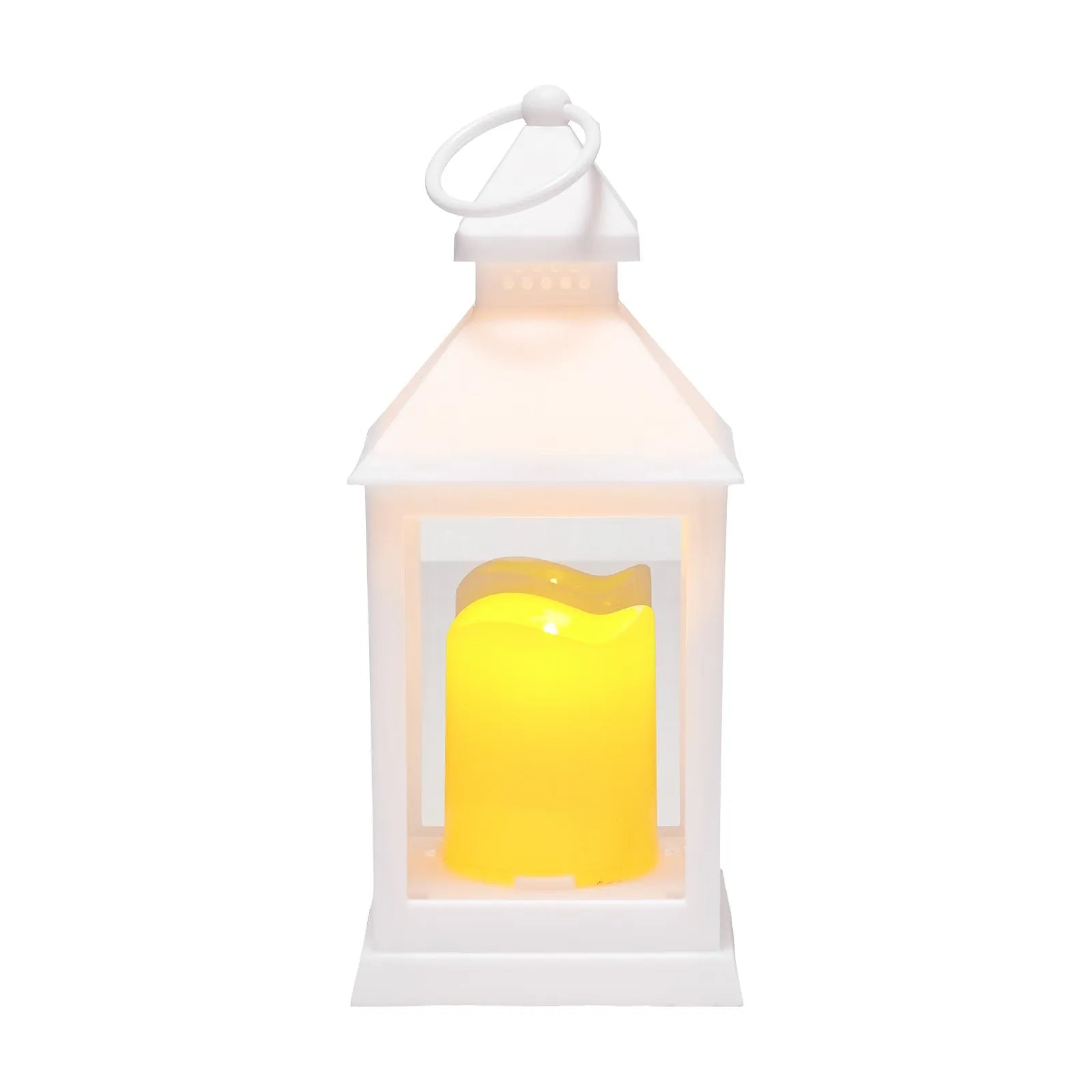 12-Piece Decorative LED Candle Lantern Set – White Flameless Hanging Lanterns with Flickering Warm Light