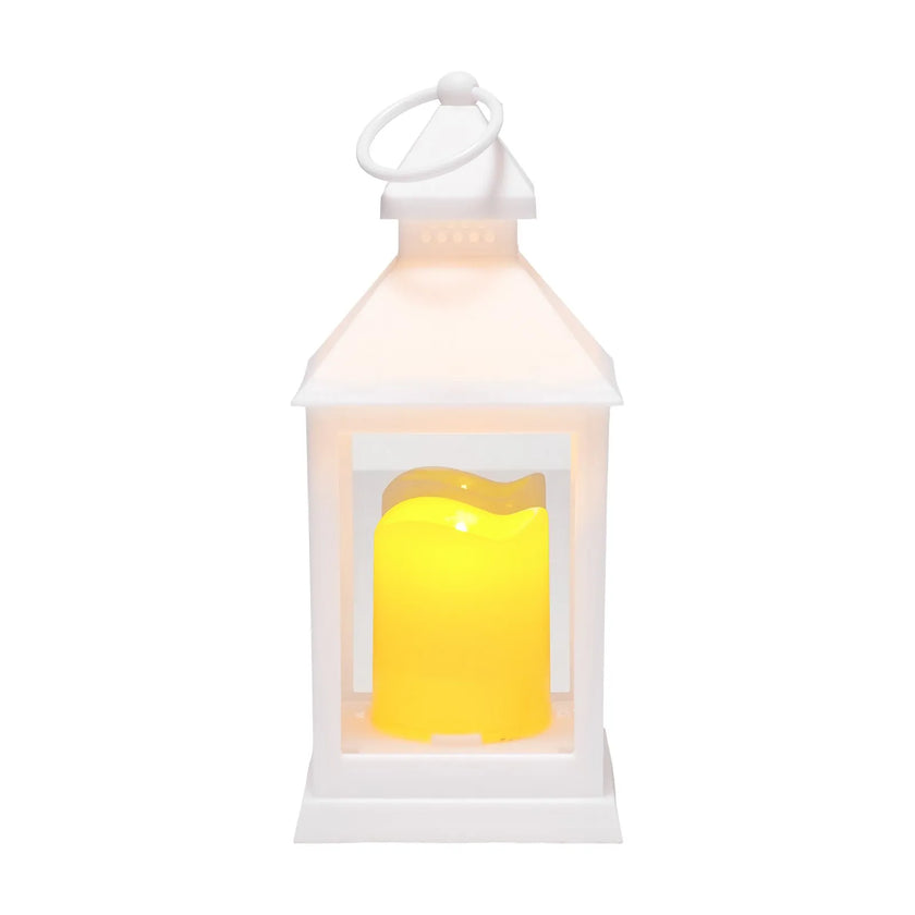 12-Piece Decorative LED Candle Lantern Set – White Flameless Hanging Lanterns with Flickering Warm Light