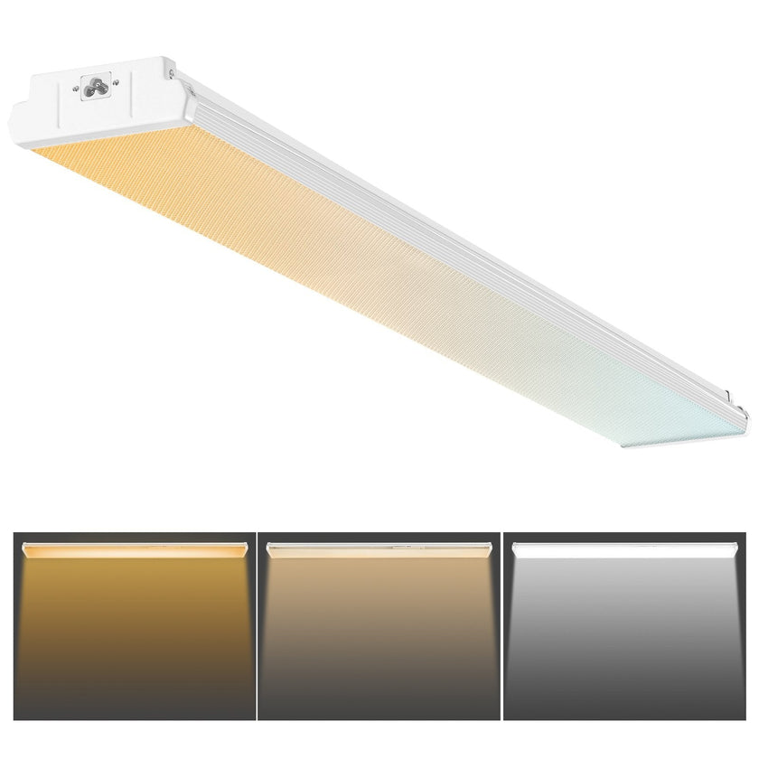 VEVOR 4FT LED Wraparound Light, 50W, 5500LM Flush Mount LED Shop Light, 3000K/4000K/5000K Adjustable LED Kitchen Ceiling Lighting Fixtures for Garage Office Laundry Fluorescent Tube Replacement, FCC