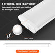 VEVOR 4FT LED Wraparound Light, 50W, 5500LM Flush Mount LED Shop Light, 4 Pack 6500K Daylight LED Kitchen Ceiling Lighting Fixtures, for Garage Office Laundry Fluorescent Tube Replacement, FCC