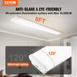 VEVOR 8FT LED Wraparound Light, 110W 10,000LM, Flush Mount LED Shop Light, 4 Pack 6500K Daylight LED Kitchen Ceiling Lighting Fixtures, for Garage Office Laundry Fluorescent Tube Replacement, FCC