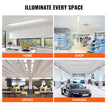 VEVOR 8FT LED Wraparound Light, 110W 10,000LM, Flush Mount LED Shop Light, 4 Pack 6500K Daylight LED Kitchen Ceiling Lighting Fixtures, for Garage Office Laundry Fluorescent Tube Replacement, FCC