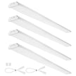 VEVOR 8FT LED Wraparound Light, 110W 10,000LM, Flush Mount LED Shop Light, 4 Pack 6500K Daylight LED Kitchen Ceiling Lighting Fixtures, for Garage Office Laundry Fluorescent Tube Replacement, FCC