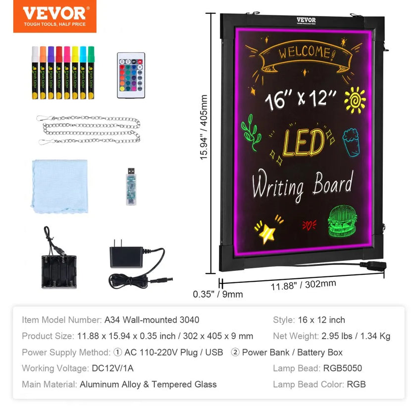 VEVOR LED Message Writing Board, 16
