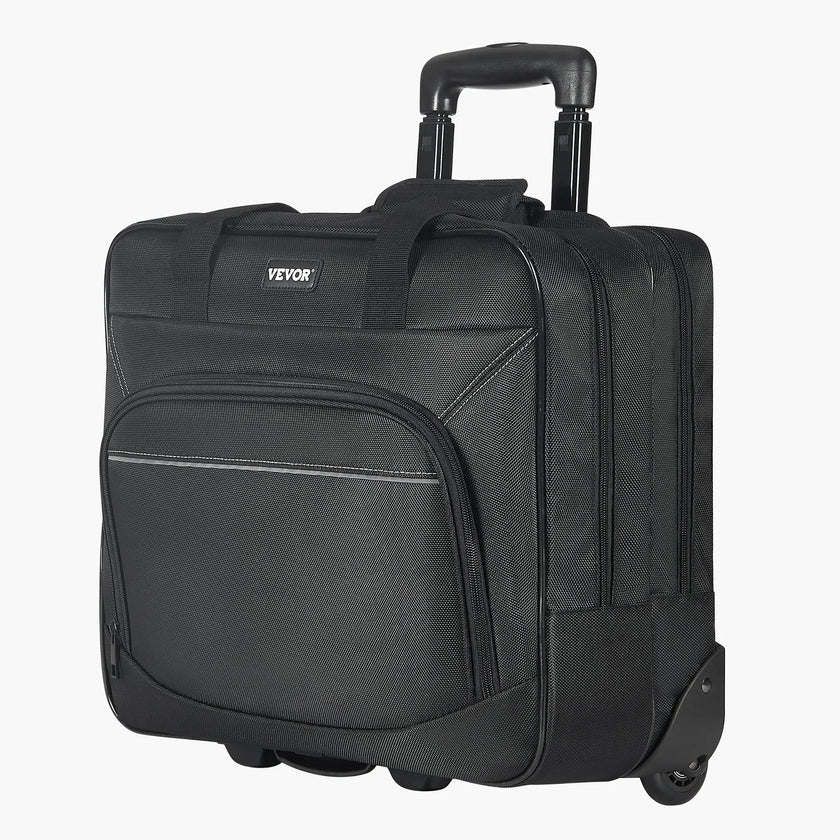 VEVOR Rolling Laptop Bag 15.6 Inch Wheeled Computer Bag for Women & Men Black
